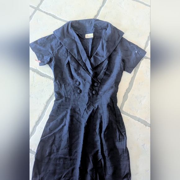 Authentic Vintage Linen Dress 50s 60s - Picture 2 of 9